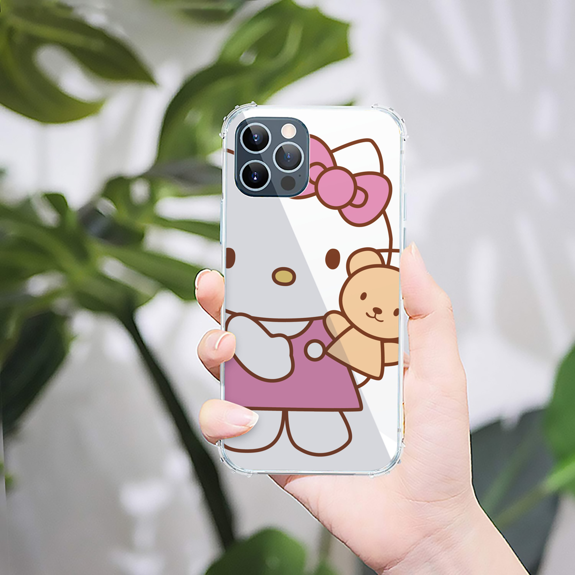 （画像用） Hello Kitty ハローキティ 【iPhone 12シリーズ対応】透明スマホケース（クリアソフトケース）